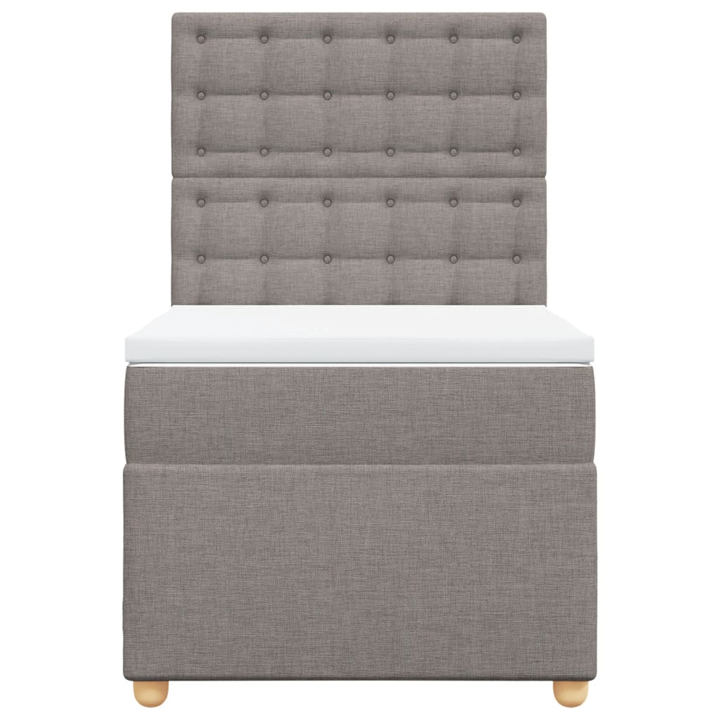 kontinentalseng med madras 80x200 cm stof gråbrun