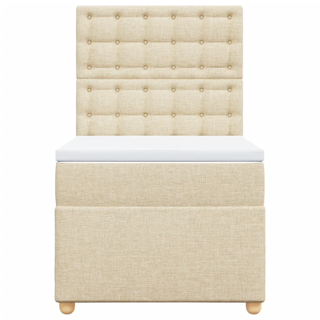 kontinentalseng med madras 80x200 cm stof cremefarvet