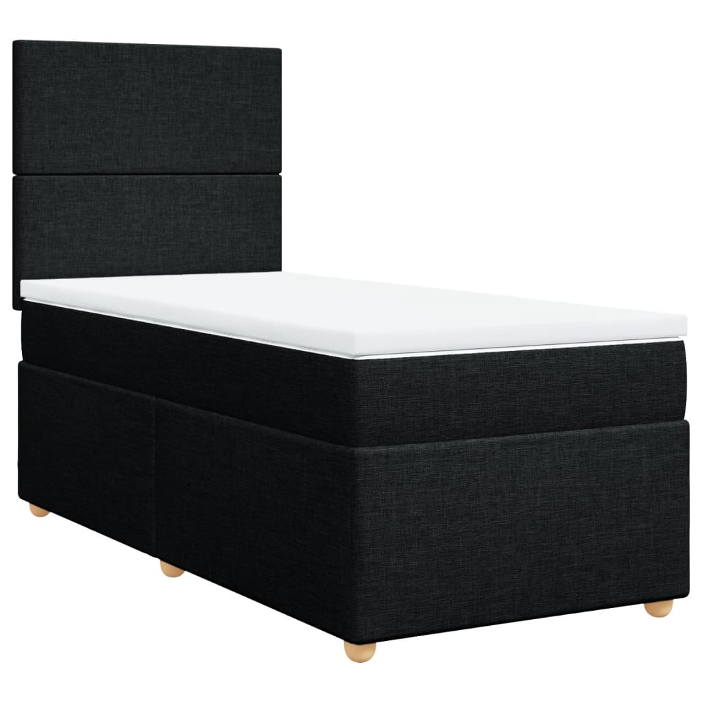kontinentalseng med madras 90x190 cm stof sort