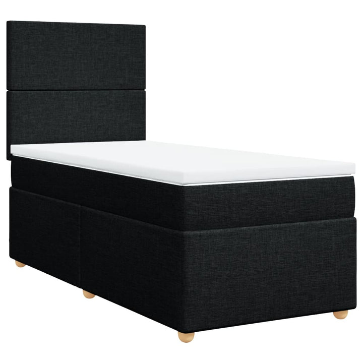 kontinentalseng med madras 90x190 cm stof sort