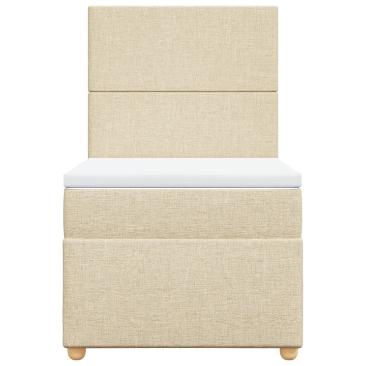 kontinentalseng med madras 90x190 cm stof cremefarvet