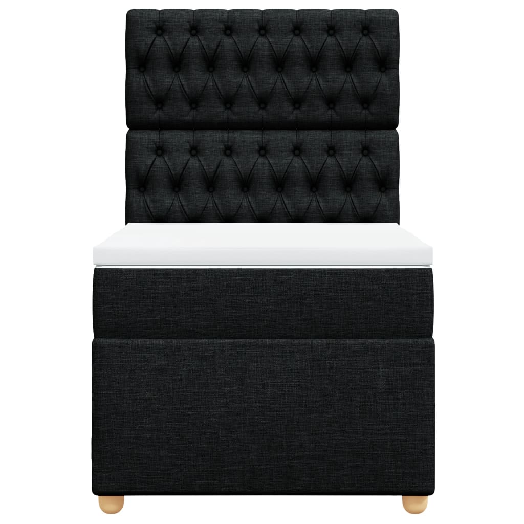 kontinentalseng med madras 90x190 cm stof sort