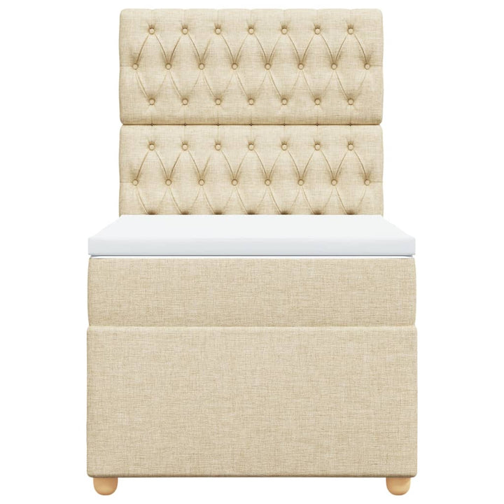 kontinentalseng med madras 90x190 cm stof cremefarvet