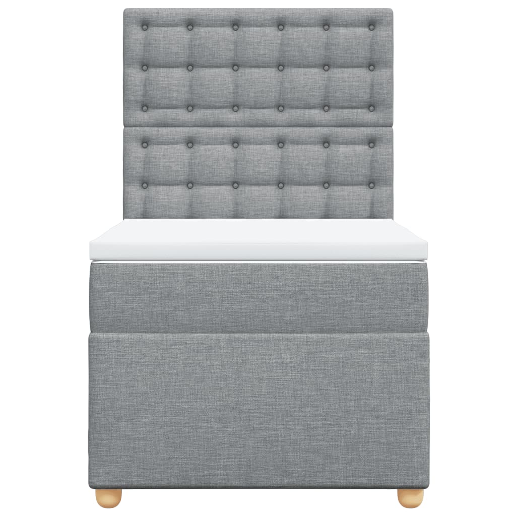 kontinentalseng med madras 90x190 cm stof lysegrå