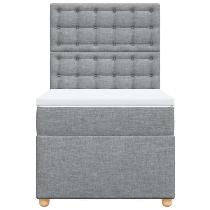 kontinentalseng med madras 90x190 cm stof lysegrå