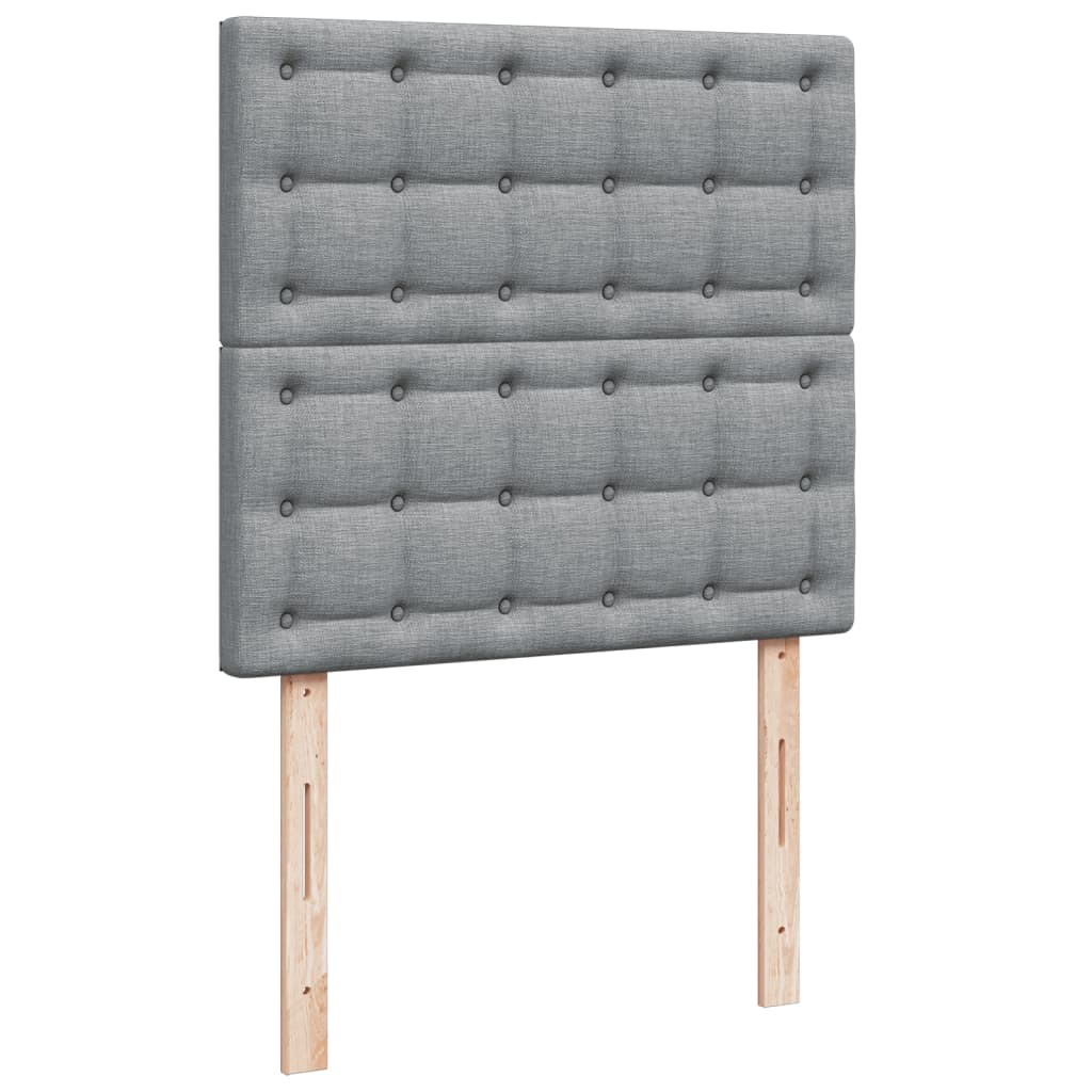 kontinentalseng med madras 90x190 cm stof lysegrå