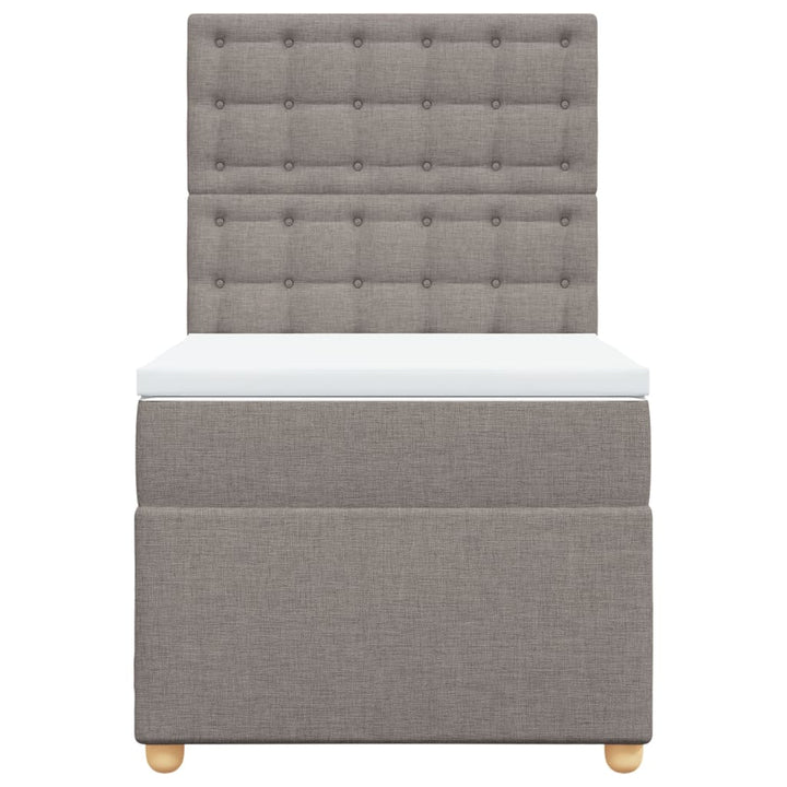 kontinentalseng med madras 90x190 cm stof gråbrun