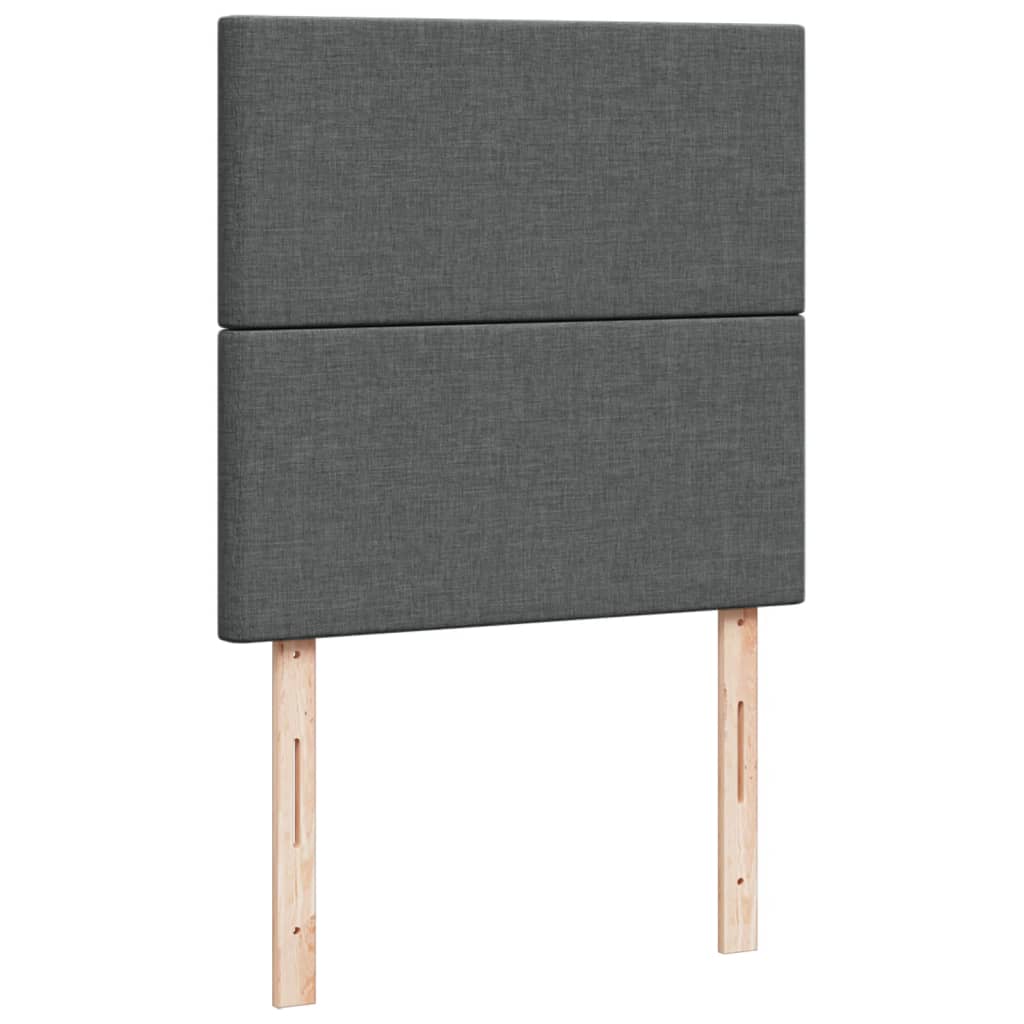 kontinentalseng med madras 90x200 cm stof mørkegrå