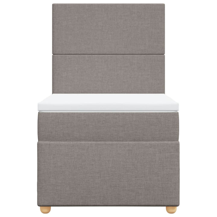 kontinentalseng med madras 90x200 cm stof gråbrun