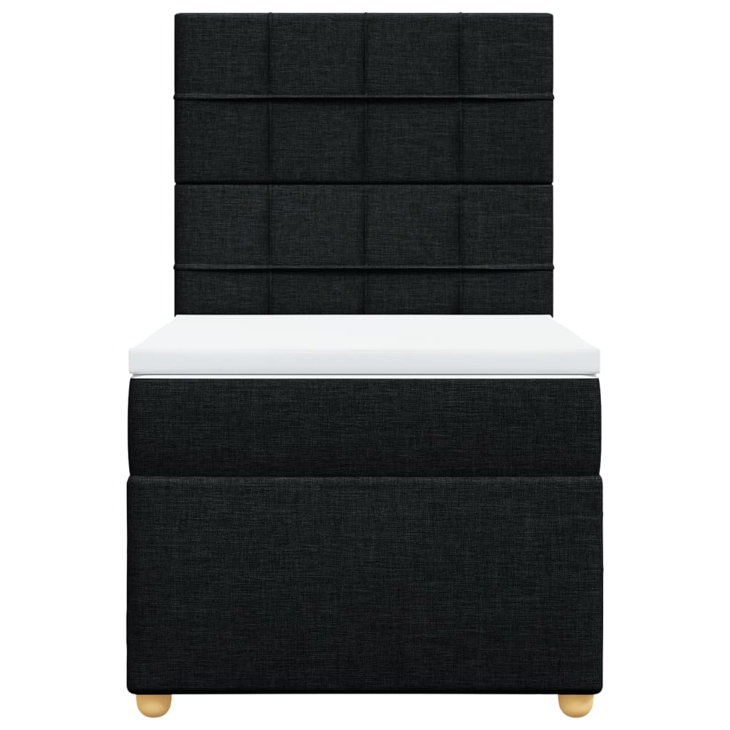 kontinentalseng med madras 90x200 cm stof sort