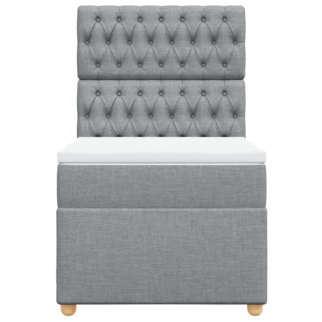 kontinentalseng med madras 90x200 cm stof lysegrå