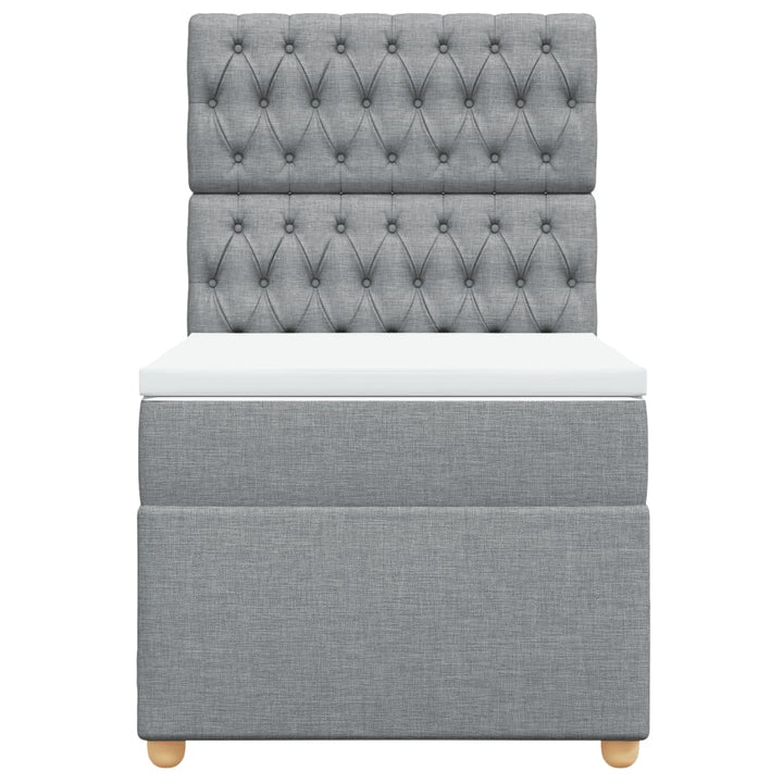 kontinentalseng med madras 90x200 cm stof lysegrå