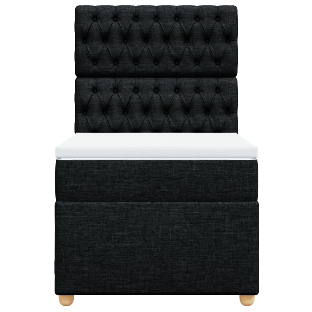 kontinentalseng med madras 90x200 cm stof sort