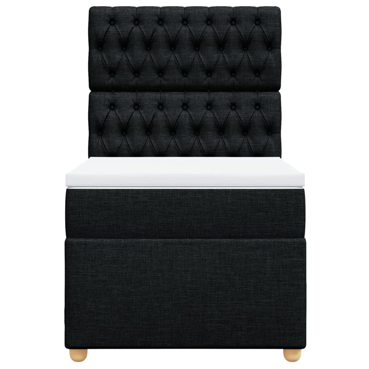 kontinentalseng med madras 90x200 cm stof sort