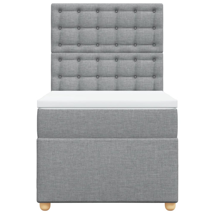 kontinentalseng med madras 90x200 cm stof lysegrå