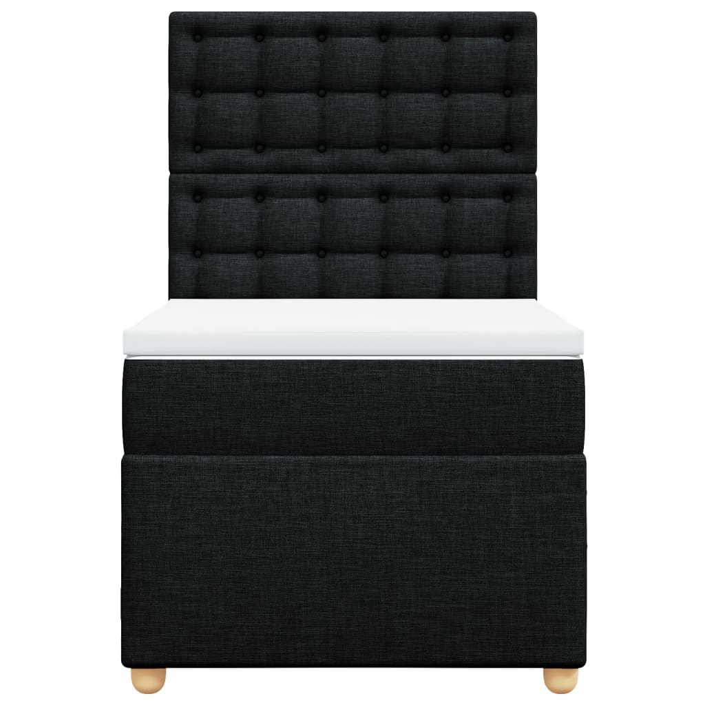 kontinentalseng med madras 90x200 cm stof sort