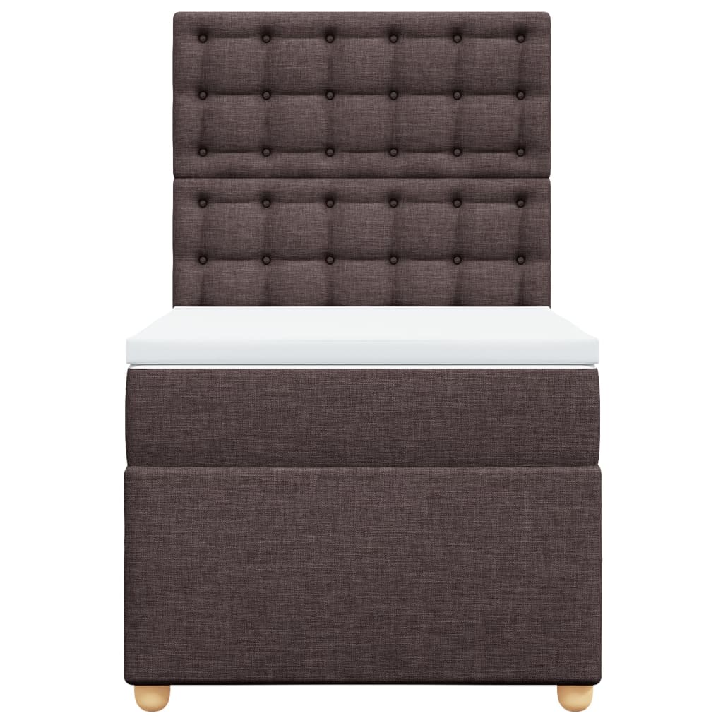 kontinentalseng med madras 90x200 cm stof mørkebrun