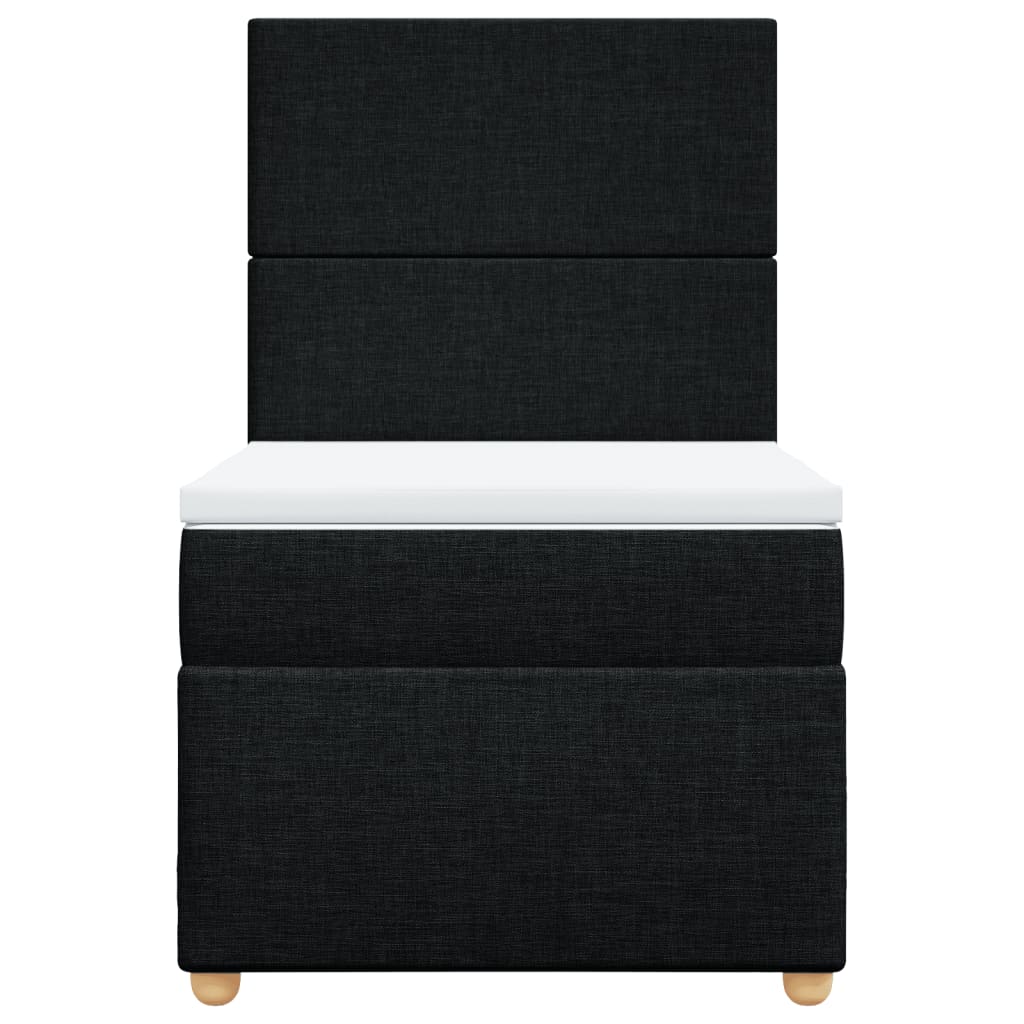 kontinentalseng med madras 100x200 cm stof sort