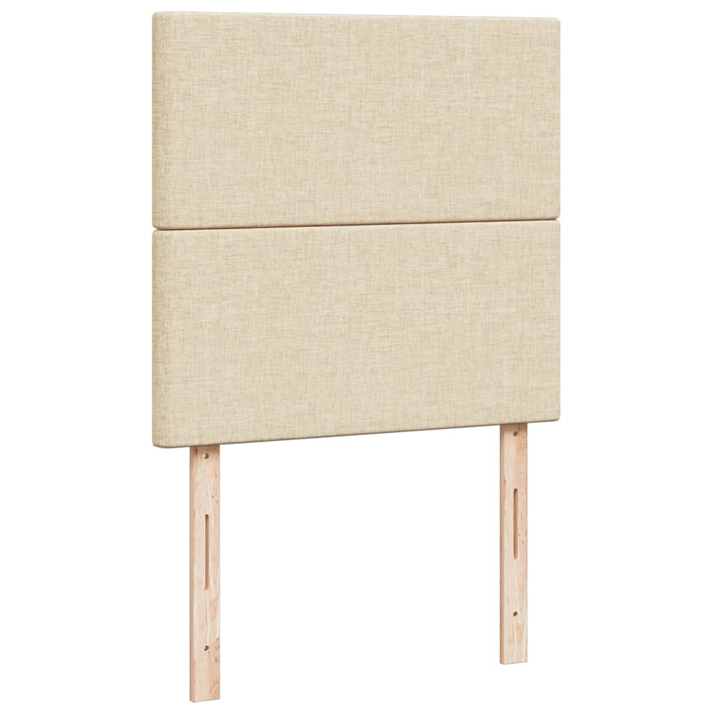 kontinentalseng med madras 100x200 cm stof cremefarvet