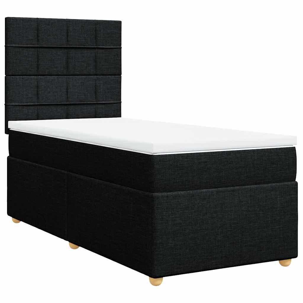 kontinentalseng med madras 100x200 cm stof sort