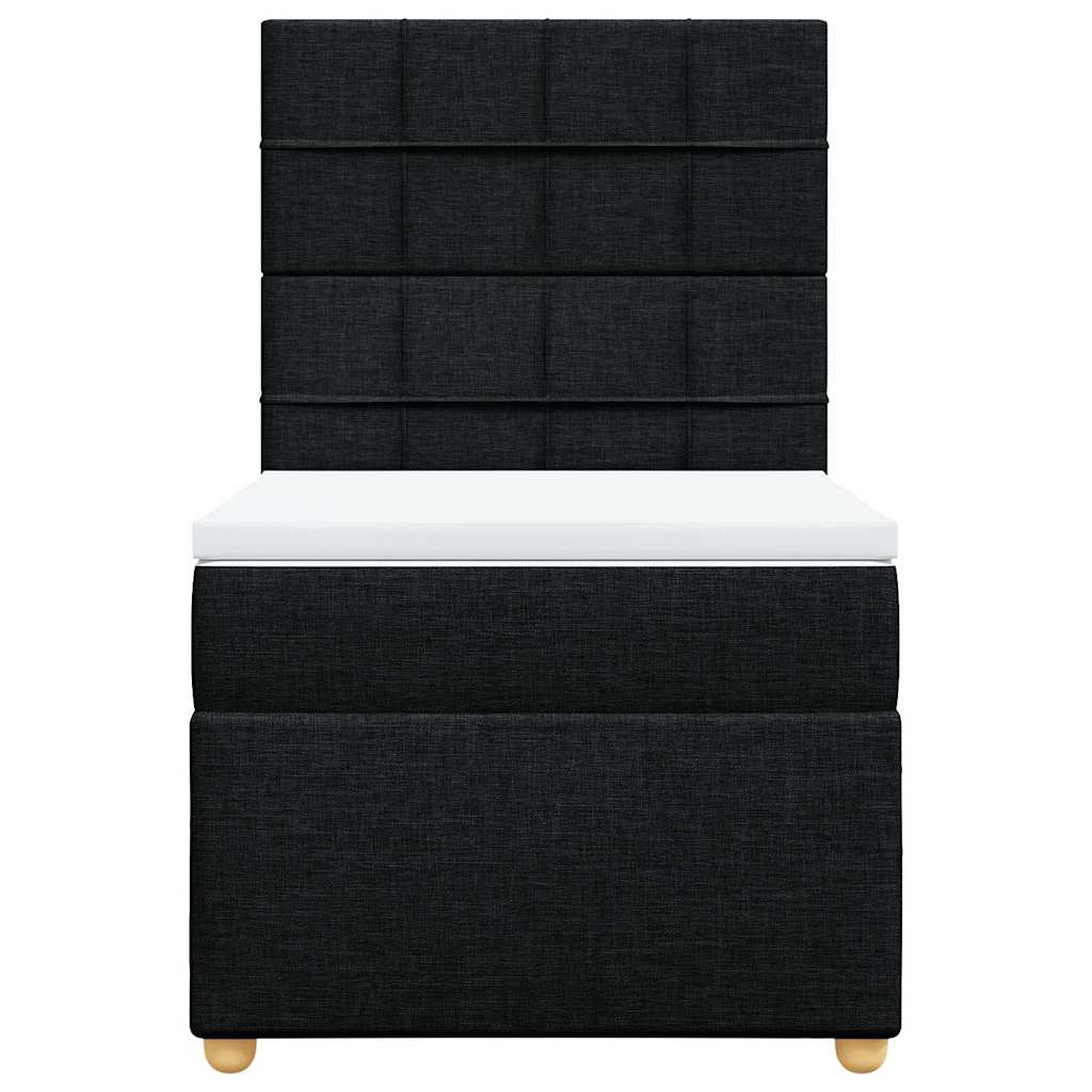 kontinentalseng med madras 100x200 cm stof sort
