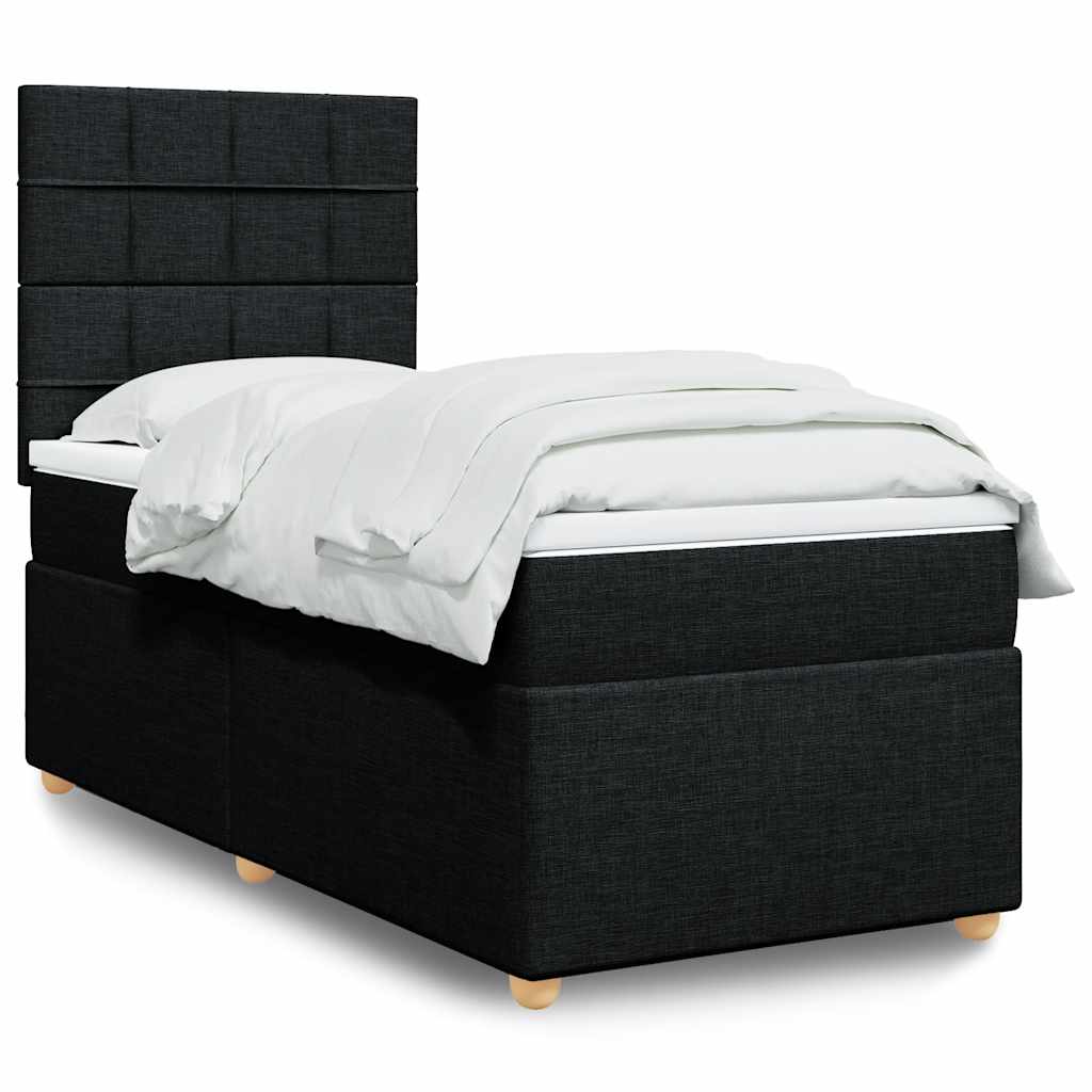 kontinentalseng med madras 100x200 cm stof sort
