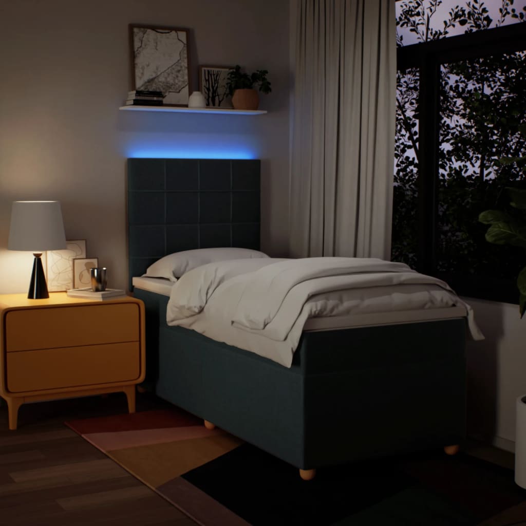 kontinentalseng med madras 100x200 cm stof blå