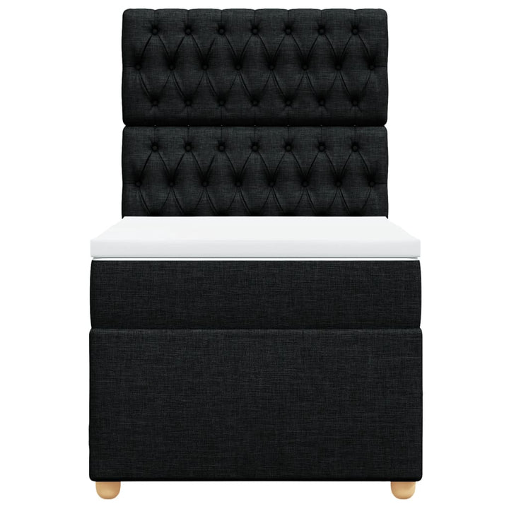 kontinentalseng med madras 100x200 cm stof sort