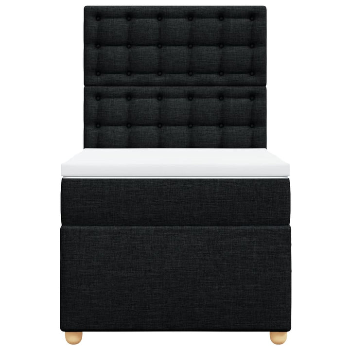 kontinentalseng med madras 100x200 cm stof sort