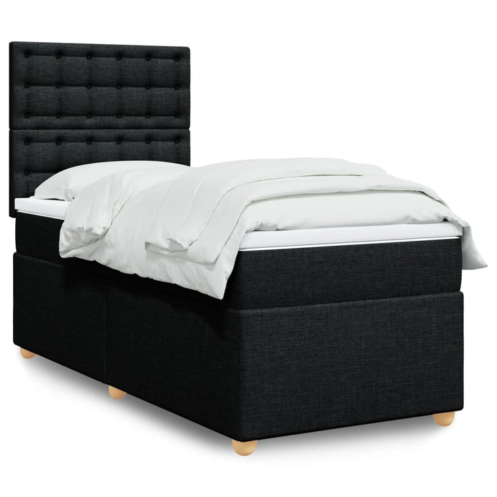 kontinentalseng med madras 100x200 cm stof sort