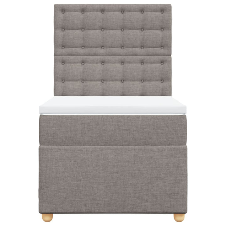 kontinentalseng med madras 100x200 cm stof gråbrun