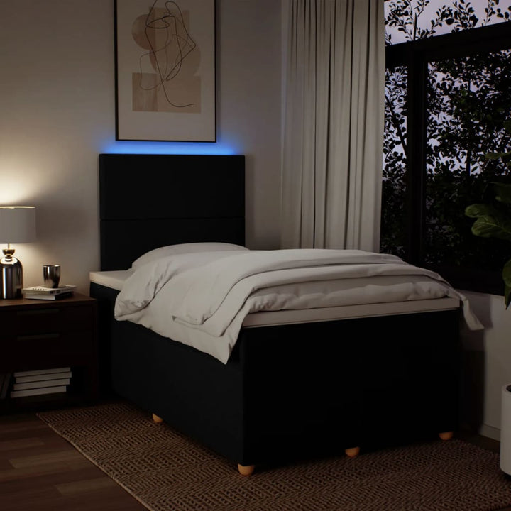 kontinentalseng med madras 120x190 cm stof sort
