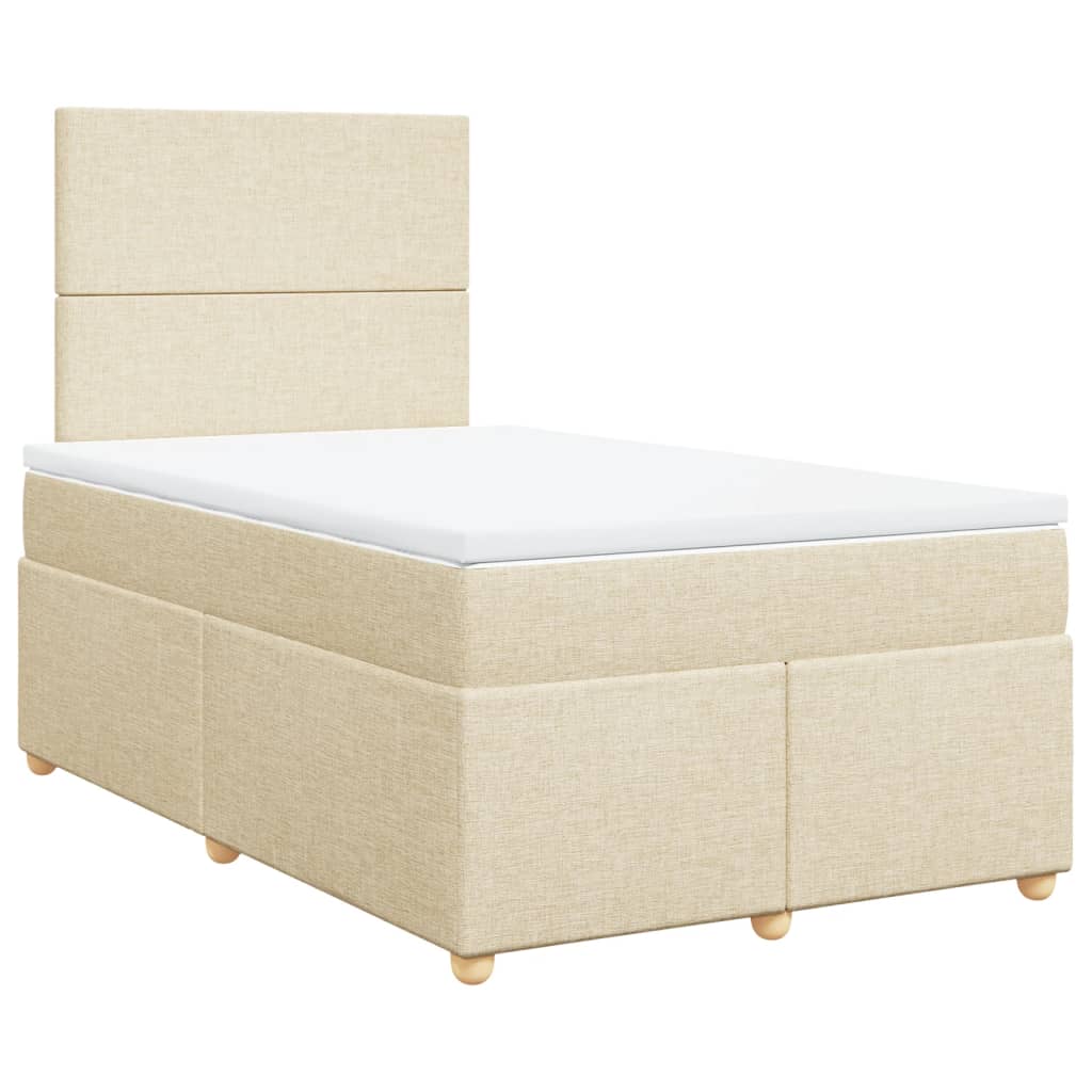 kontinentalseng med madras 120x190 cm stof cremefarvet