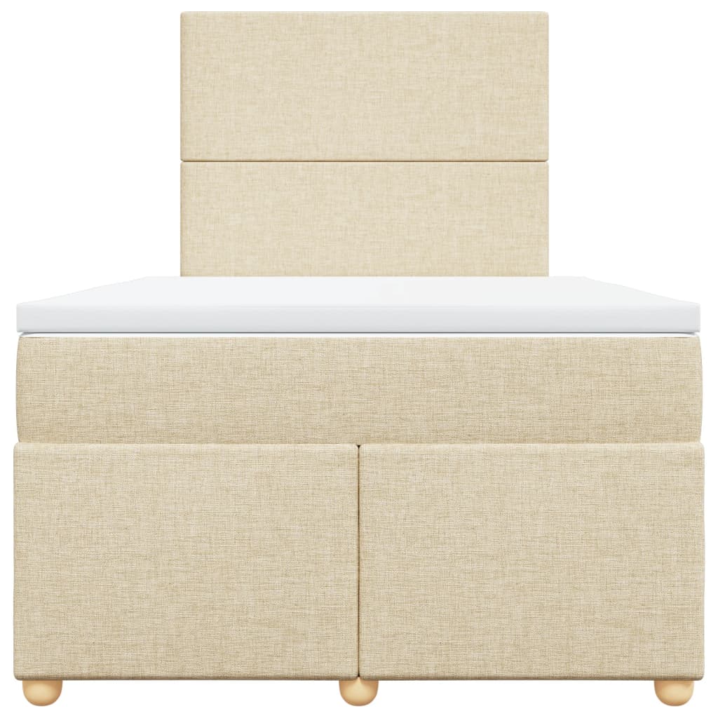 kontinentalseng med madras 120x190 cm stof cremefarvet