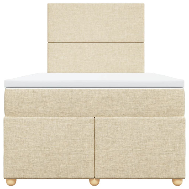 kontinentalseng med madras 120x190 cm stof cremefarvet