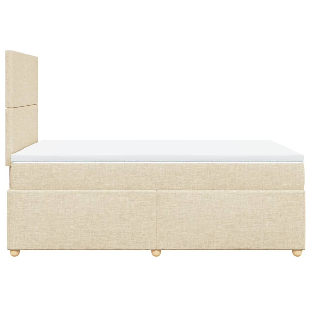 kontinentalseng med madras 120x190 cm stof cremefarvet