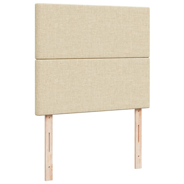 kontinentalseng med madras 120x190 cm stof cremefarvet