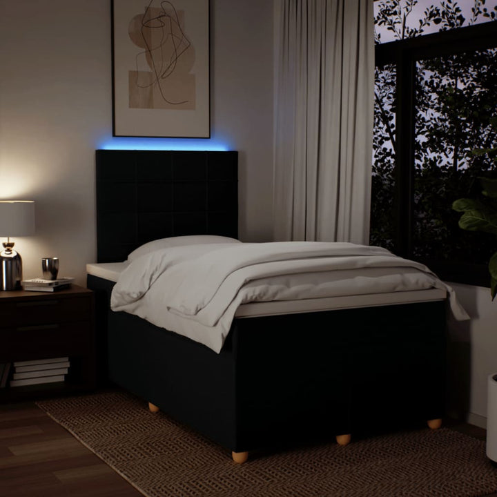 kontinentalseng med madras 120x190 cm stof sort