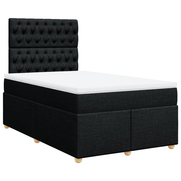 kontinentalseng med madras 120x190 cm stof sort