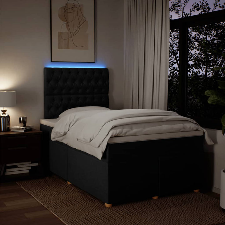 kontinentalseng med madras 120x190 cm stof sort