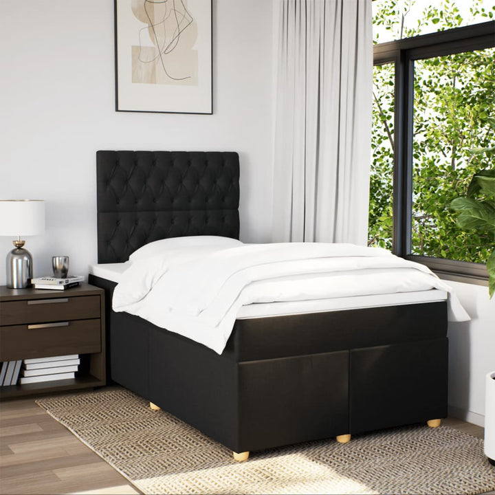 kontinentalseng med madras 120x190 cm stof sort