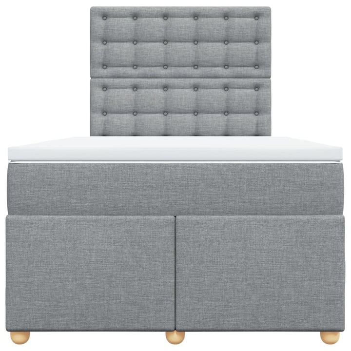 kontinentalseng med madras 120x190 cm stof lysegrå