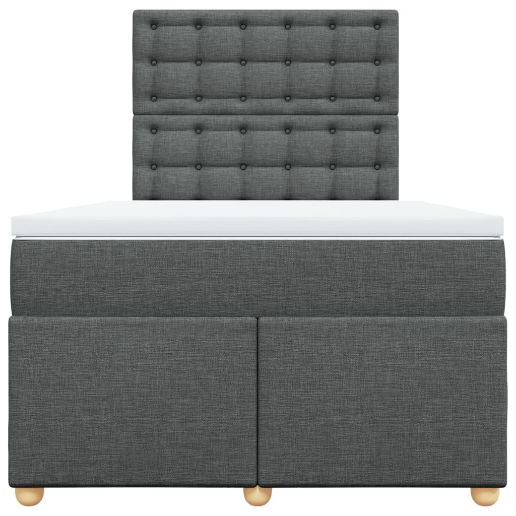 kontinentalseng med madras 120x190 cm stof mørkegrå