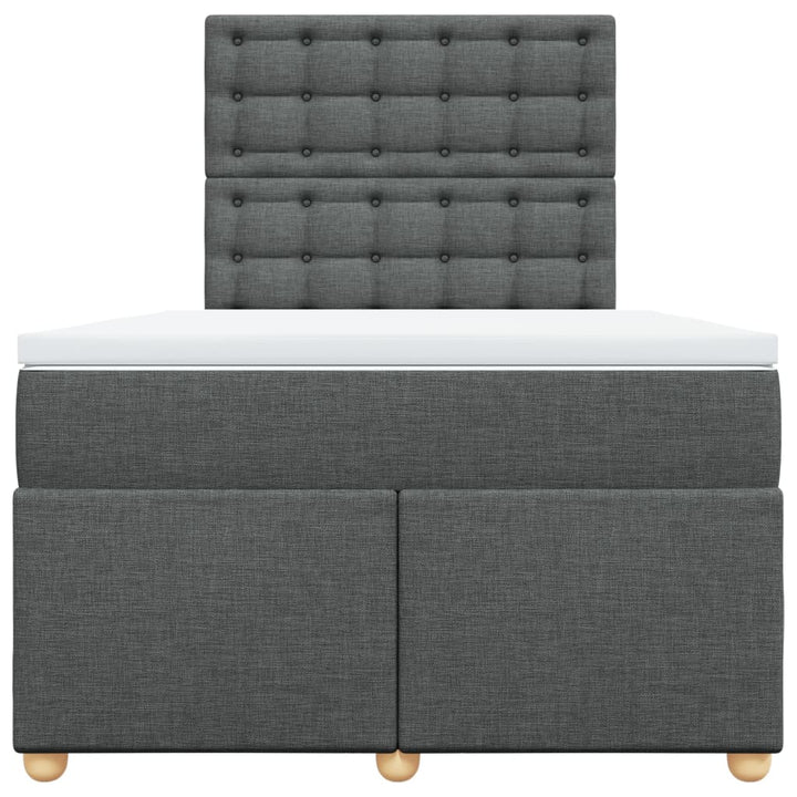 kontinentalseng med madras 120x190 cm stof mørkegrå