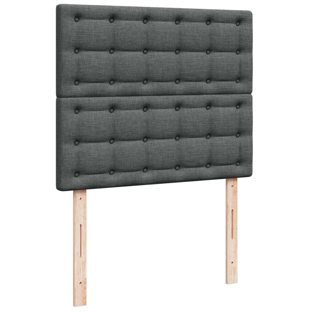 kontinentalseng med madras 120x190 cm stof mørkegrå