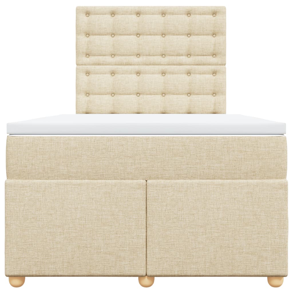 kontinentalseng med madras 120x190 cm stof cremefarvet