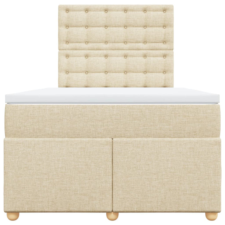 kontinentalseng med madras 120x190 cm stof cremefarvet