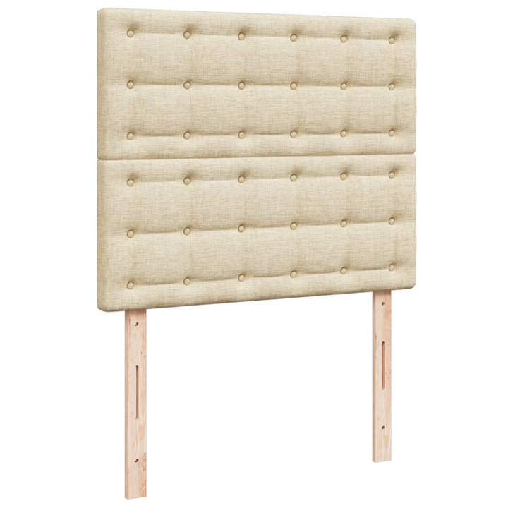 kontinentalseng med madras 120x190 cm stof cremefarvet