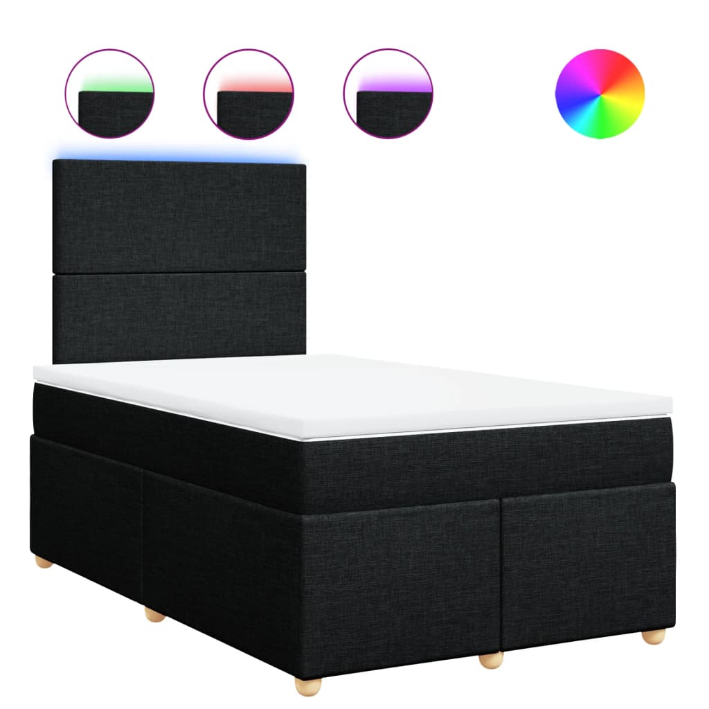 kontinentalseng med madras 120x200 cm stof sort