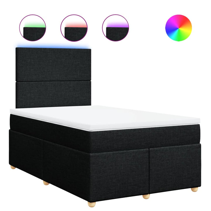 kontinentalseng med madras 120x200 cm stof sort